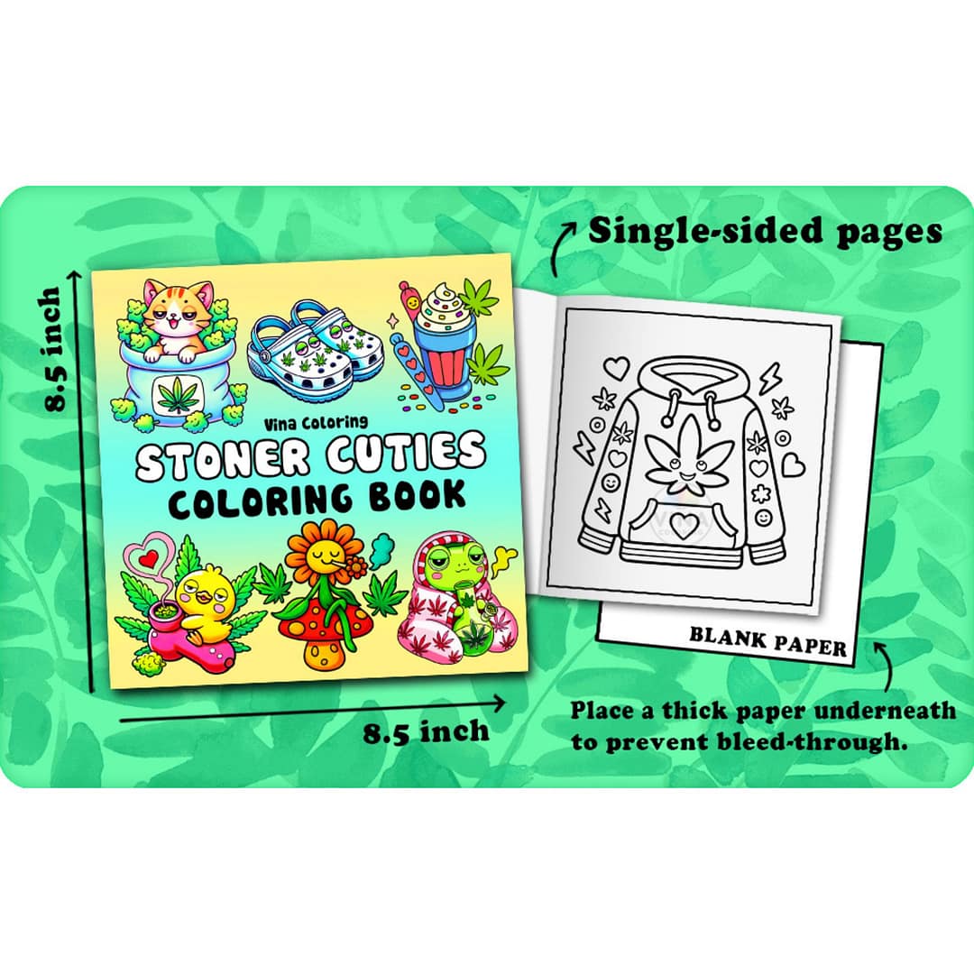 Stoner Cuties - A Cute and Cozy Coloring Book for Adults - Image 3