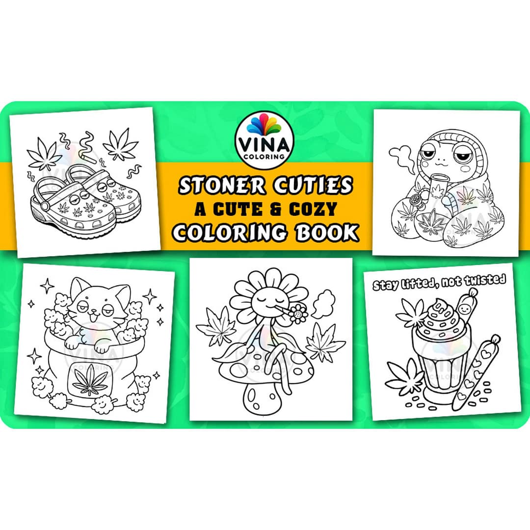 Stoner Cuties - A Cute and Cozy Coloring Book for Adults - Image 4