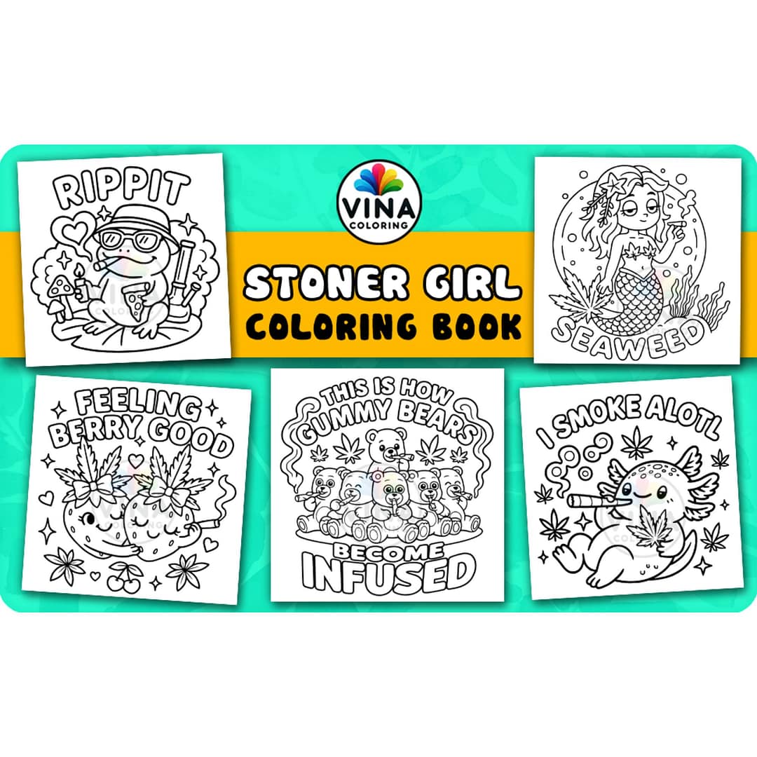 Stoner Girl Coloring Book For Adults - Image 2