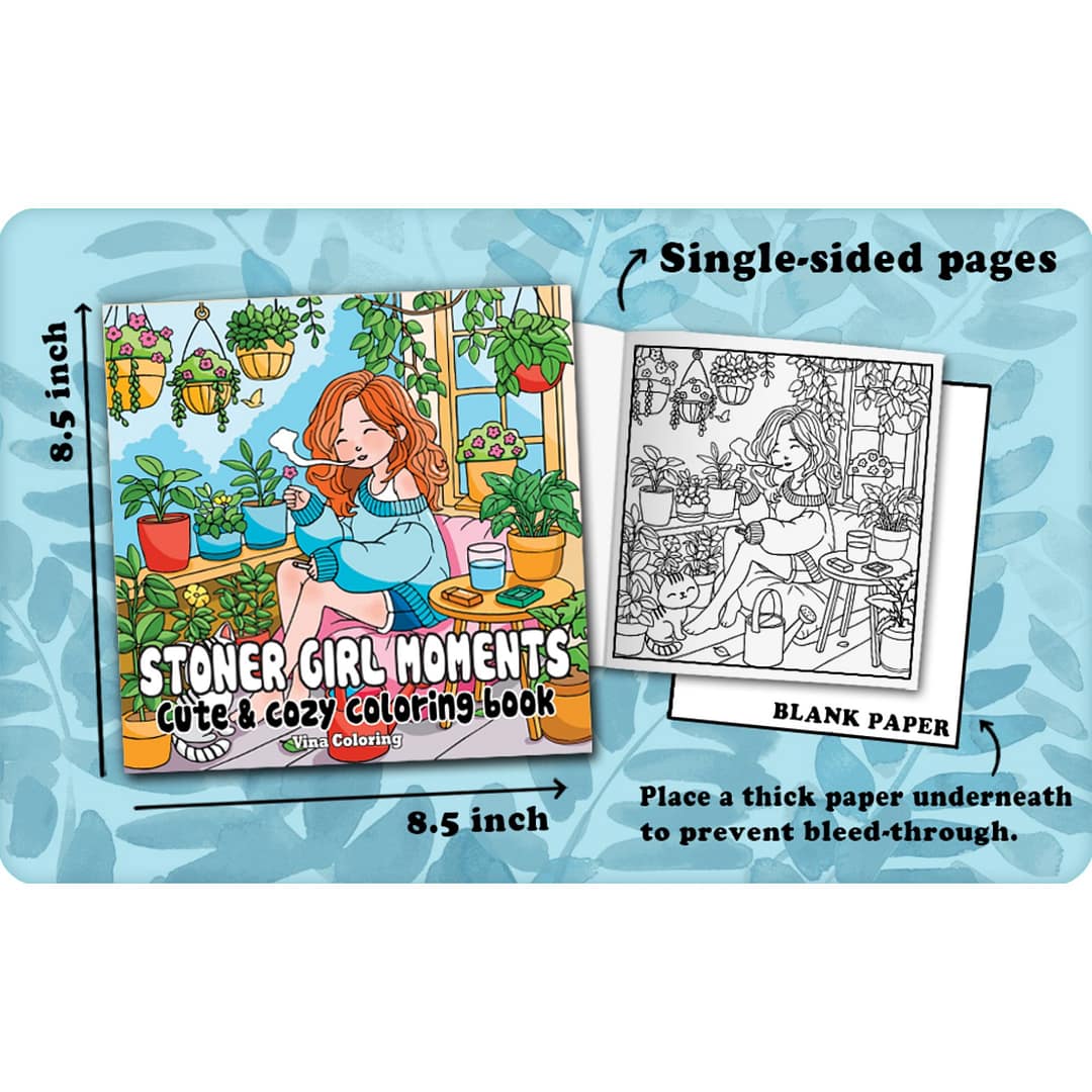 Stoner Girl Moments Cute and Cozy Coloring Book - Image 4