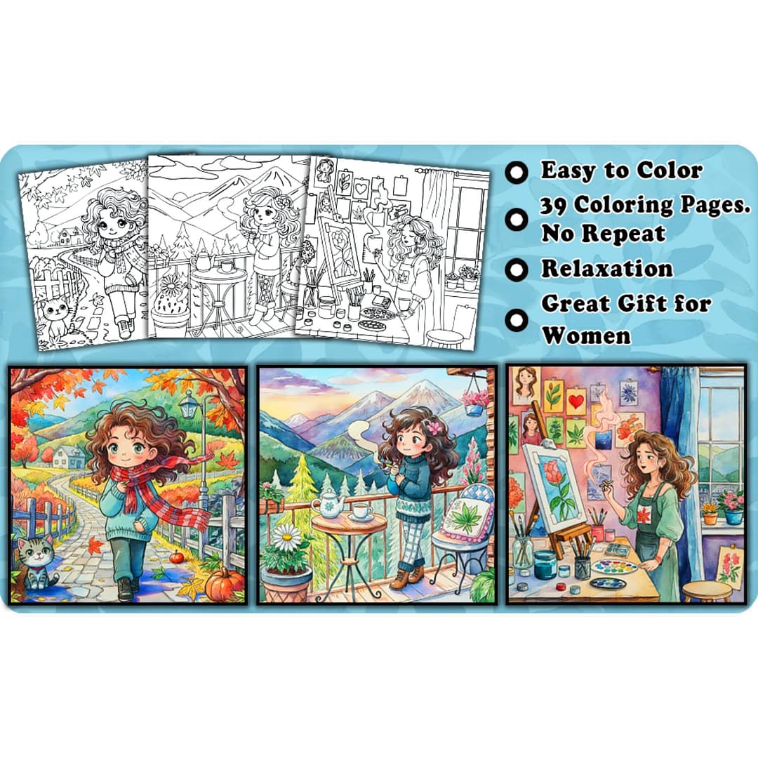 Stoner Girl Moments Cute and Cozy Coloring Book - Image 3