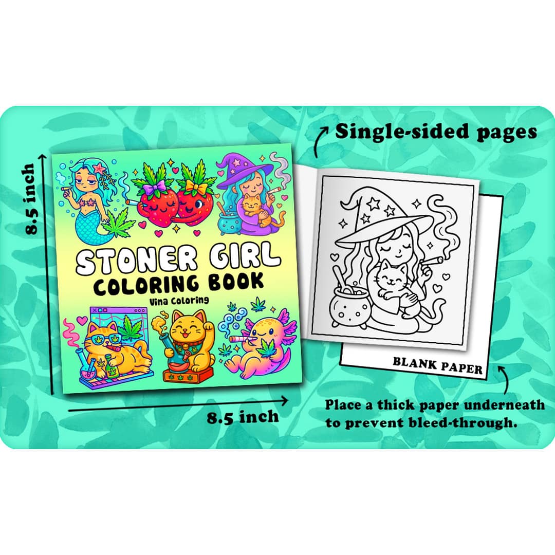 Stoner Girl Coloring Book For Adults - Image 3