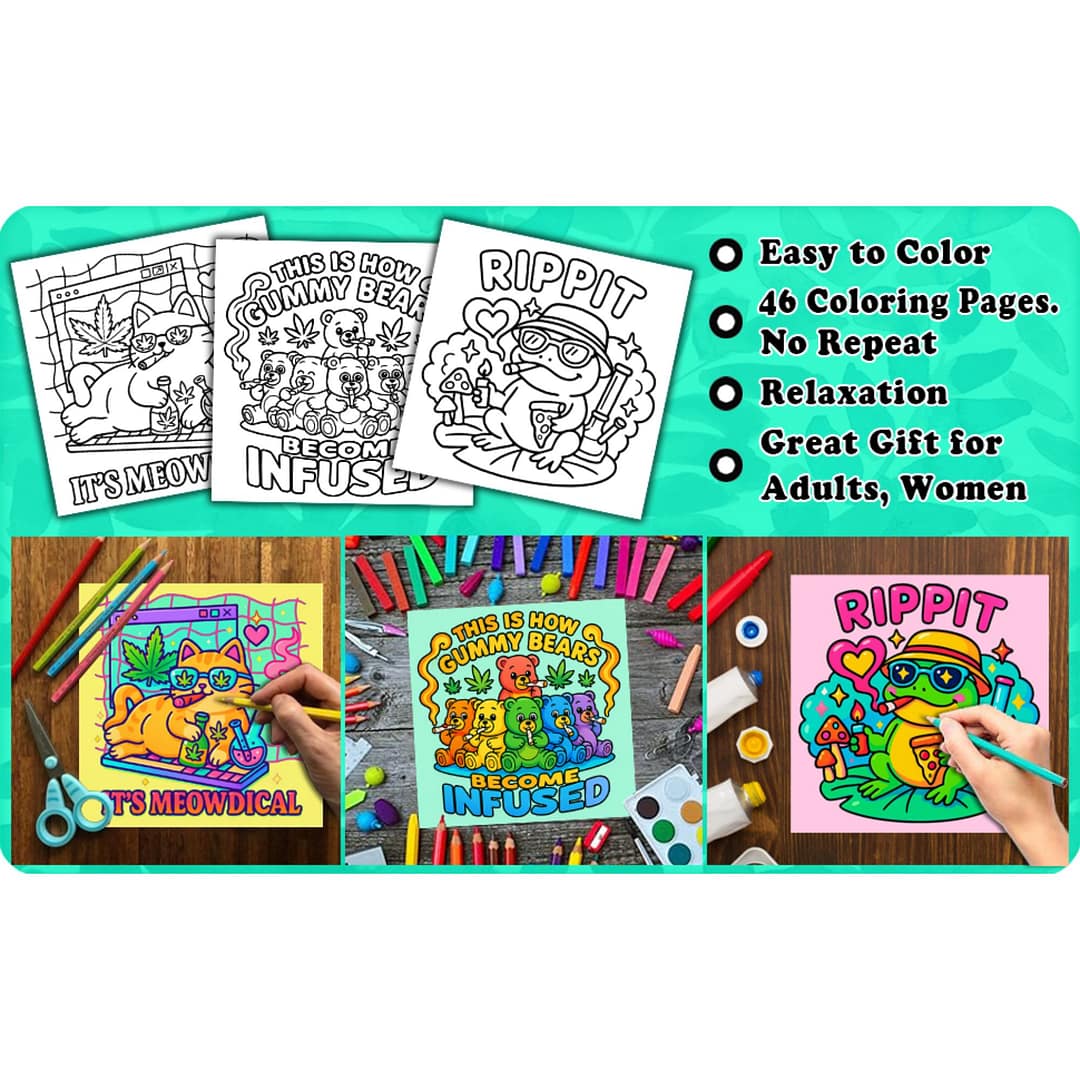 Stoner Girl Coloring Book For Adults - Image 4