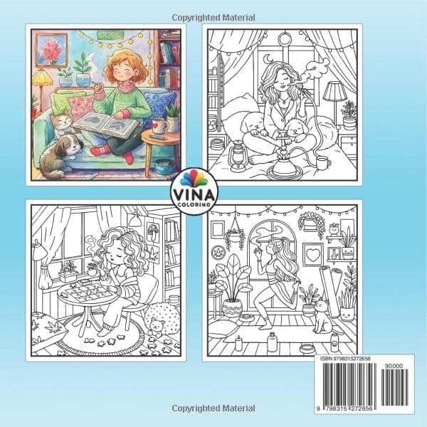 Stoner Girl Moments Cute and Cozy Coloring Book - Image 5