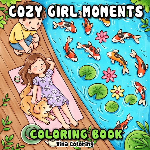 cozy girl moments coloring book for adults