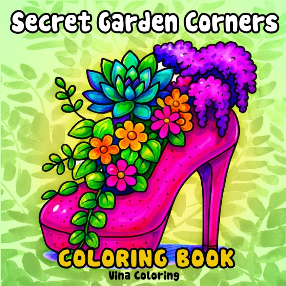 Secret Garden Corners Coloring Book for Adults and Teens - vinacoloring.com